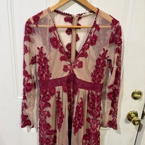 Altar'd State Deep Red Lace Accent